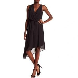 Haute Hippie Sleeveless Asymmetrical Hem Dress SIze  L Large Black